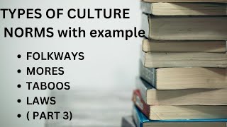 Types of Cultural Norms  Folkways Mores Taboos Laws [upl. by Salvay520]