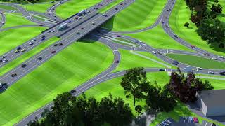 How a diverging diamond interchange works [upl. by Eelloh]