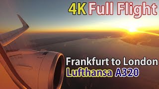 Full flight video Frankfurt to London Heathrow LH918 A320 Lufthansa 4K [upl. by Rehpotsihrc]