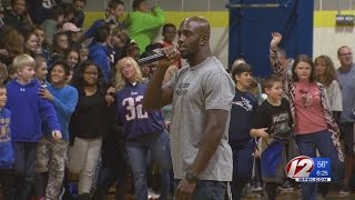 Patriots McCourty Visits Davisville Middle School in North Kingstown [upl. by Haidabej]