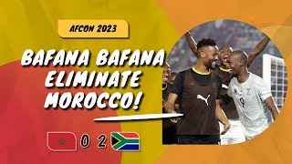 🇲🇦 MOROCCO 0  2 SOUTH AFRICA 🇿🇦  BAFANA BAFANA knock out Morocco to reach the quarterfinals [upl. by Barnett620]