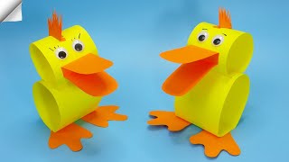 Moving paper toys  How to make a paper duck  Easy paper crafts [upl. by Heinrick]