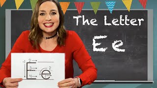 Letter E Lesson for Kids  Letter E Formation Phonic Sound Words that start with E [upl. by Nirmak]