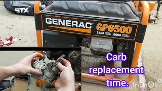 Generac GP6500  5500  7500 carburetor replacement [upl. by Leerzej832]