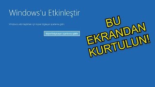 Windows 810 ETKİNLEŞTİRME EKRANI PROBLEMİ ÇÖZÜM [upl. by Sanferd]