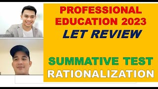 PROFESSIONAL EDUCATION SUMMATIVE TEST RATIONALIZATION LET REVIEW SEPTEMBER 2023 [upl. by Garvey]