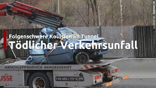 Tödlicher Verkehrsunfall im Tunnel Kienberg auf der Pyhrnautobahn in Micheldorf in Oberösterreich [upl. by Noiz66]