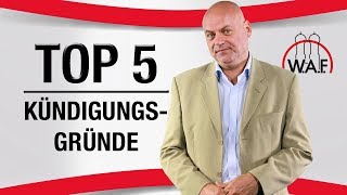 TOP 5 Kündigungsgründe Die häufigsten Gründe für eine Arbeitnehmer Kündigung ❌❌ [upl. by Adnauqal]