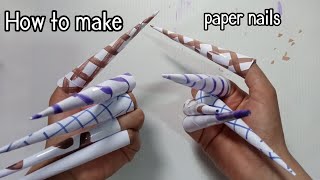 how to make paper nails easy [upl. by Nordna965]