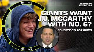 Schefty says New York Giants have been PUTTING IN THE WORK to snag QB JJ McCarthy 👀  NFL Live [upl. by Hanej]