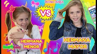 RUTINA DE DÍA HERMANA MAYOR VS HERMANA PEQUEÑA EXPECTATIVA VS REALIDAD DE TENER HERMANOS [upl. by Islek]