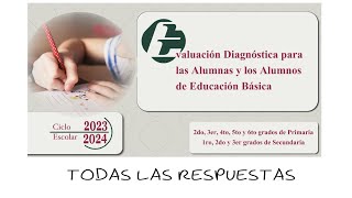 Respuestas del examen diagnóstico 20232024 De primaria y secundaria Lectura matemáticas y FCyE [upl. by Eiggem]