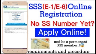 no SSS number yet apply online  E1E6 SSS Registration [upl. by Nnahs]