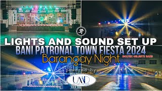 LIGHTS AND SOUND SET UP FOR TOWN FIESTA 2024  BARANGAY NIGHT with BOLTEX Band  powered by UMD PRO [upl. by Heman477]