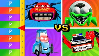 EPIC MONSTER BATTLE ⚔️ McQueen Piano Eater Giant Ball Eater Guido Head Eater Police Car Eater [upl. by Mian14]