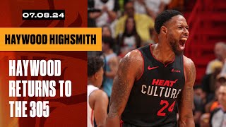 Haywood Highsmith Offseason Media Availability Highsmith ReSigns With Miami  July 8 2024 [upl. by Ecarg]