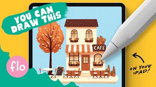 Anyone Can Draw This Cozy Cafe in PROCREATE [upl. by Hedi]