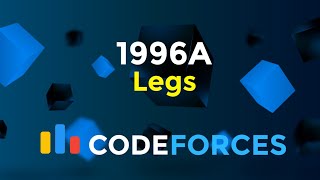 1996A  Legs  Codeforces Round 962 Div 3  Maths  Codeatic [upl. by Conias]