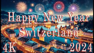 Spectacular New Years Eve in Lucerne Switzerland  Fireworks and Festivities 4K [upl. by Arly56]