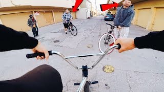 RIDING BMX IN EASTSIDE COMPTON LB GANG ZONES BMX IN THE HOOD [upl. by Adelpho501]