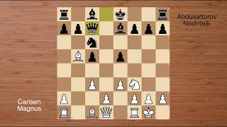 Carlsen Magnus VS Abdusattorov Nodirbek Tata Steel Chess Masters 2023 [upl. by Ynner]