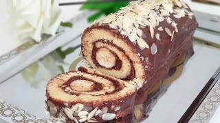 Rollad me Qokollad dhe me Banane  Delicious Cake with Bananas [upl. by Anrym]