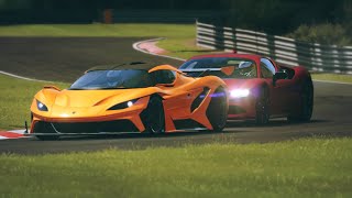 Ferrari SF90 Stradale 2020 vs Apollo Arrow 2016 at Oulton Park [upl. by Dopp]