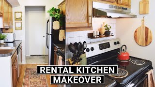 DIY KITCHEN MAKEOVER ✨ RenterFriendly Transformation For a Small Kitchen On A Budget [upl. by Sam102]