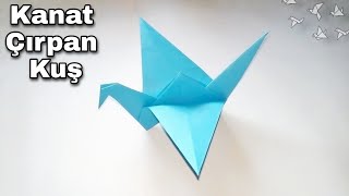 KANAT ÇIRPAN KUŞ YAPIMI 🕊 Turna Kuşu Origami  Origami Birds [upl. by Ahsitniuq]