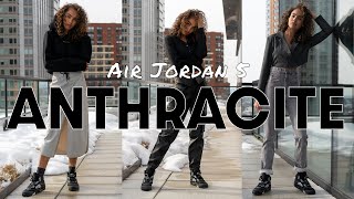 AIR JORDAN 5 ANTHRACITE On Foot Review and Styling Haul Affordable OffWhite Jordan 5 ALTERNATIVE [upl. by Ahsyas]