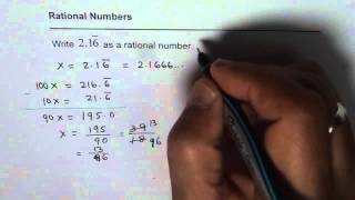 Write Repeating Decimals 21666 as Rational Numbers [upl. by Virgilio598]