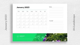 Free Printable January 2023 Calendar Template Free Download [upl. by Sivam797]