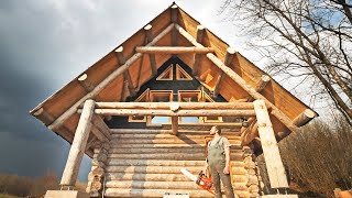 Building the BIGGEST DIY Log Cabin  Working OFF GRID  Second Year REVIEW  Woodworking [upl. by Nady396]