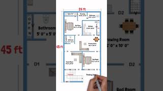 24 x 45 House Plan  24x45 House Design  24x45 Ghar ka Naksha  East houseplans housedesign [upl. by Salvatore207]