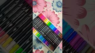 MY NEW CORSLET DUAL TIP BRUSH PENS🔥brushpensunboxingdualtipcolourshortvideoviralvideo [upl. by Leiahtan]