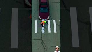 Crossing the Most Dangerous Crosswalk crosswalk automobile zachking trending painting shorts [upl. by Ebarta]