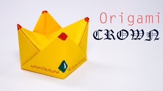 Easy origami paper Crown  Cute origami [upl. by Atnek]