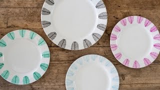 DIY Decorate dinner plates with porcelain markers by Søstrene Grene [upl. by Stewardson555]