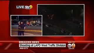 Officer Shot After Man Opens Fire In Lobby Of LAPDs West Traffic Division [upl. by Eilrahc491]