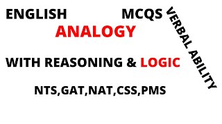 english analogy mcqs set 1practice based QuestionsNTSGATNATCSSSBPPMS [upl. by Aramahs237]