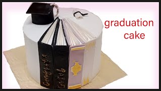 graduation cake  step by step decoration  cake tutorial [upl. by Sillaw]