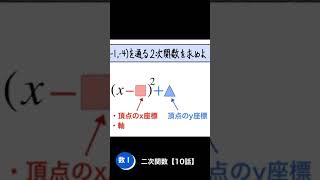 【数学Ⅰ】二次関数の決定① 二次関数【10話】Shorts [upl. by Smaoht]