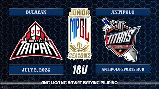 Junior MPBL Season 2  Bulacan JT Taipan VS Antipolo JY Titans  18U [upl. by Etnomaj103]