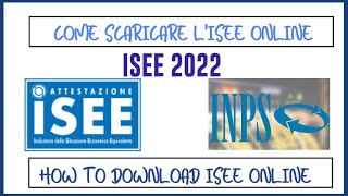 COME SCARICARE E STAMPARE LISEE 2022 DAL SITO INPS  Download 2022 isee from the INPS website [upl. by Sirhc]