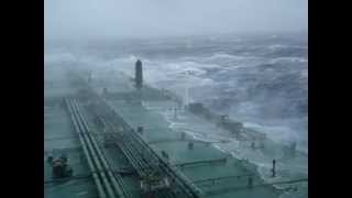 Large super tanker ship in huge storm in Atlantic Oceanmpg [upl. by Schoof]