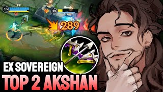 WILD RIFT AKSHAN  TOP 2 AKSHAN GAMEPLAY  EX SOVEREIGN RANKED [upl. by Olivie]