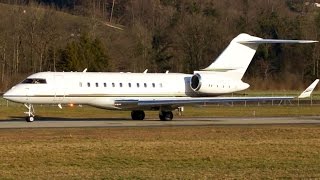 Bombardier Global Express CGPPI TakeOff at Bern [upl. by Yand]