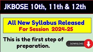 jkbose class 10th 11th 12th syllabus reduction 202425 news  jkbose syllabus reduction news [upl. by Prevot]