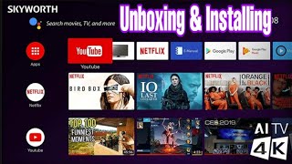 SKYWORTH ANDROID TV 55 UNBOXING amp INSTALLING 4K UHDGOING TO SM MASINAG [upl. by Alexis575]