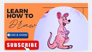 How to draw an easy Kangaroo drawing step by step drawing sketch [upl. by Gavini]